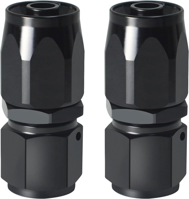 SDZONGES 6AN Fitting, 2PCS 6AN Hose End Fittings, 6 AN Straight Fittings for CPE Braided Hose(Black). - Image 1
